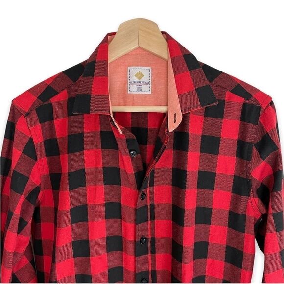 Alexandre Birman 100% Cotton Slim Fit Plaid Button Down - Picture 2 of 8